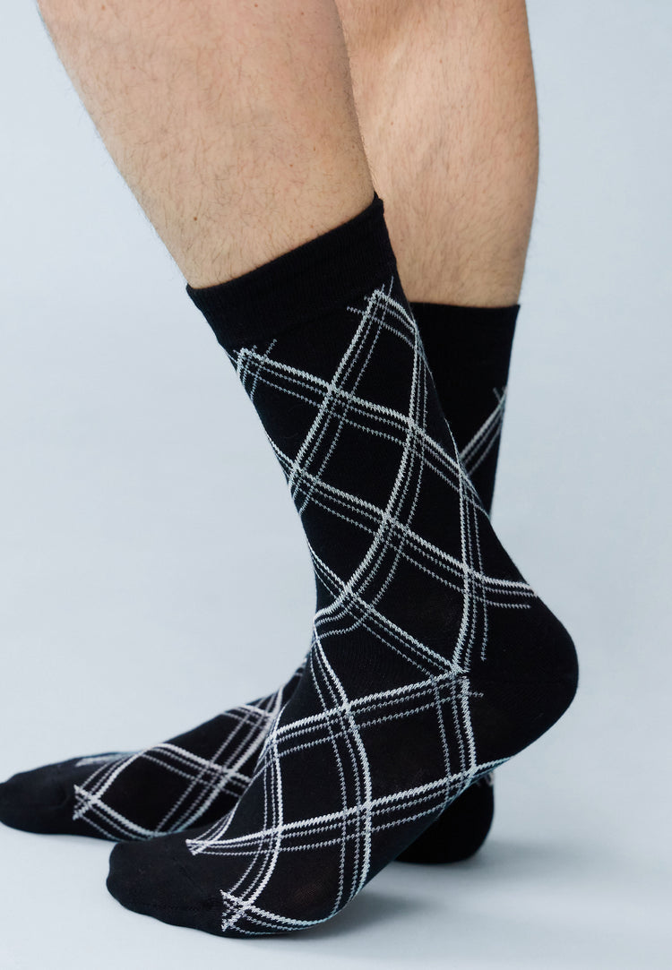 Pack Trio Chaussettes Lucas Noir Tartan - Le Slip Français - 2