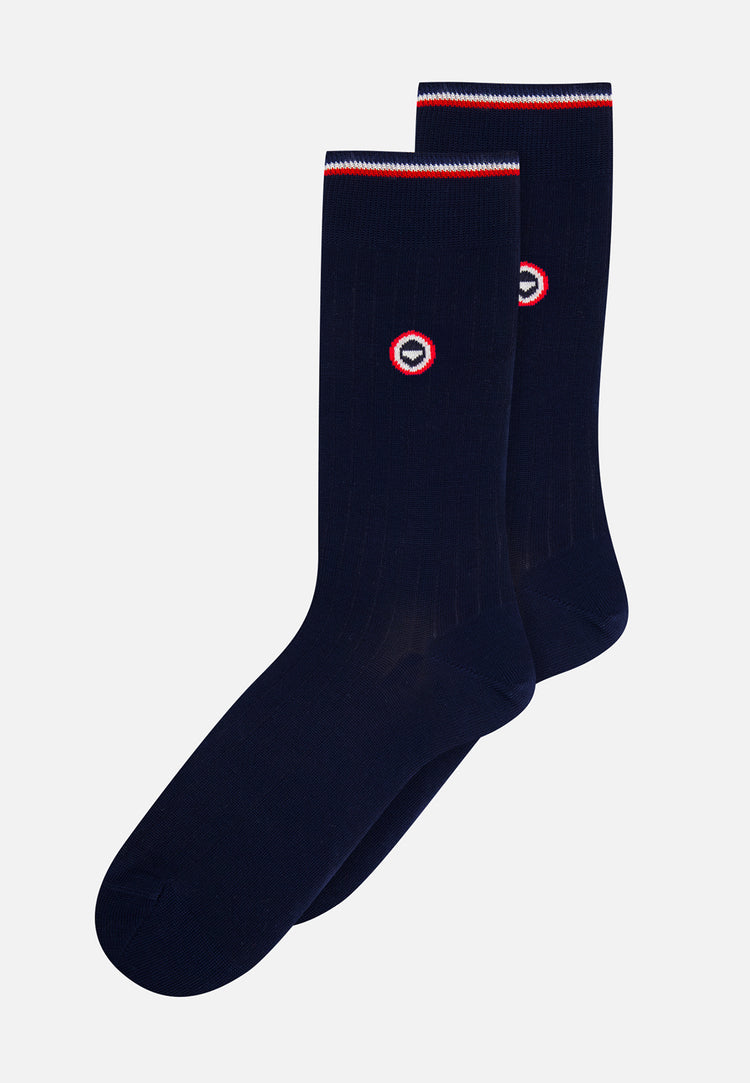 Andy Navy Red Nessy Anthracite Blue Socks Trio - Le Slip Français - 5