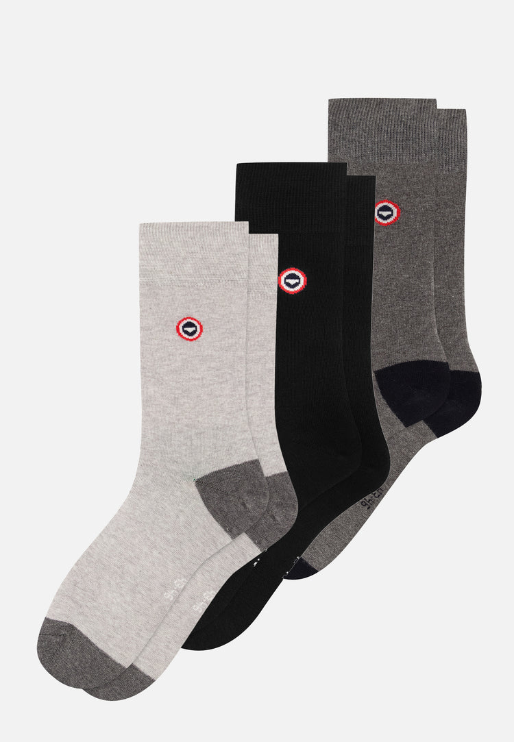 Pack Trio Chaussettes Robuste Gris Noir - Le Slip Français - 1