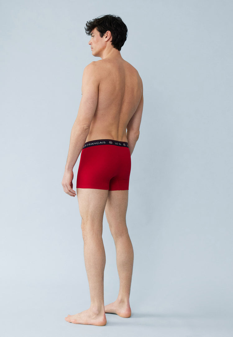 Pack Trio Boxer Redoutable Marine Rouge Marius Kdo - Le Slip Français - 7