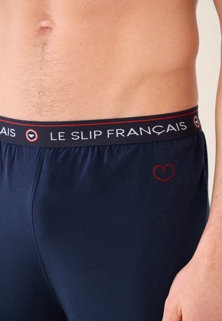 Indomptable Marine Brodé 'Coeur' - Le Slip Français - 2