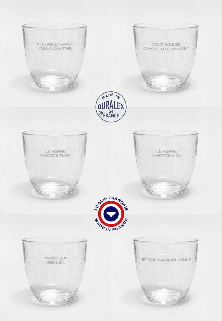 6 verres Gigogne décorés et imprimés 22cl - Le Slip Français - 3