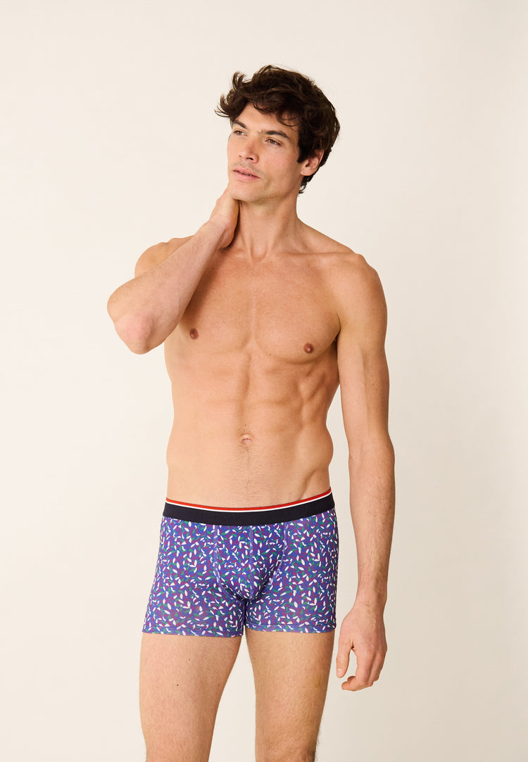 Pack Semainier Boxer Redoutable Bleu Éblouissant Tournesol Marine Emeraude Blanc Marius Cami Tournesol Gavotte Purple - Le Slip Français - 12