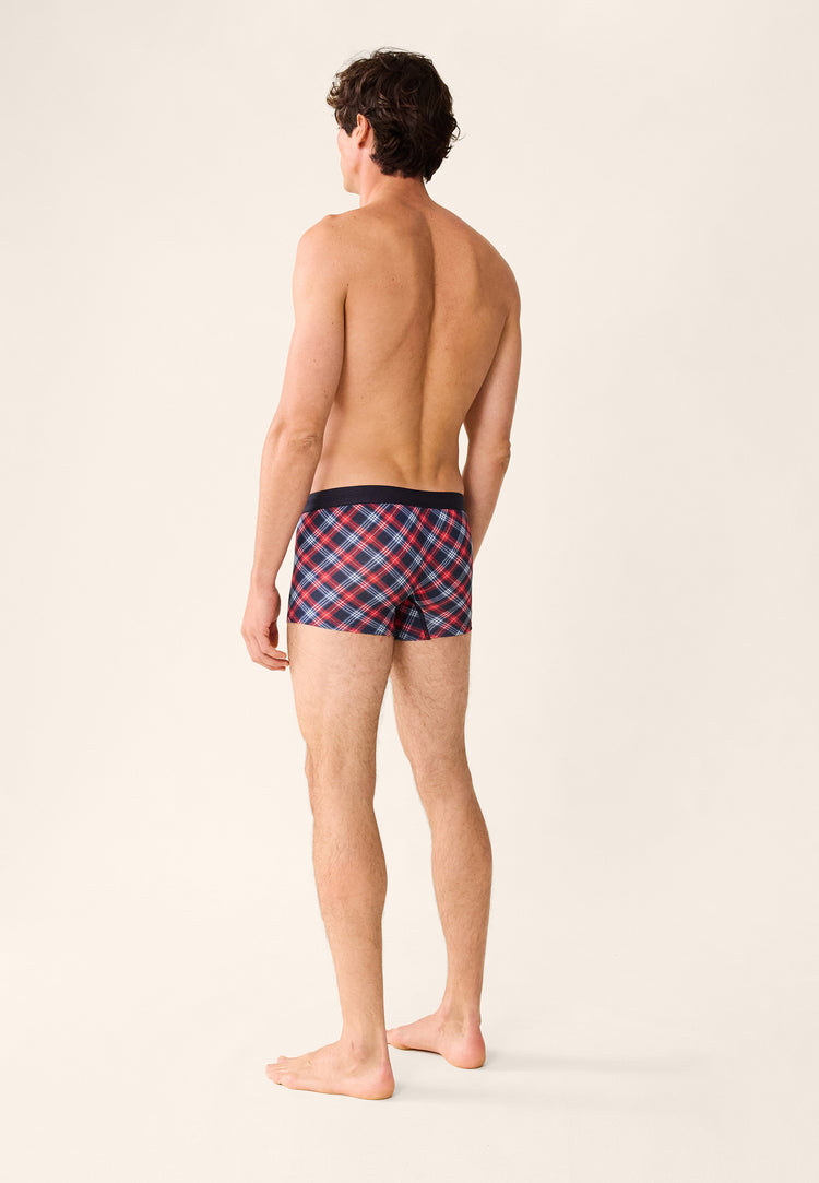 Pack Trio Boxer Redoutable Marine Bleu Jean Marius Tartan - Le Slip Français - 5