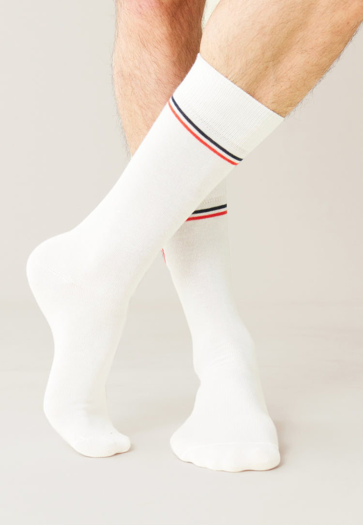 Coffret Trio Chaussettes Lucas Marine Sapin Flocon Drapeau Blanc - Le Slip Français - 7