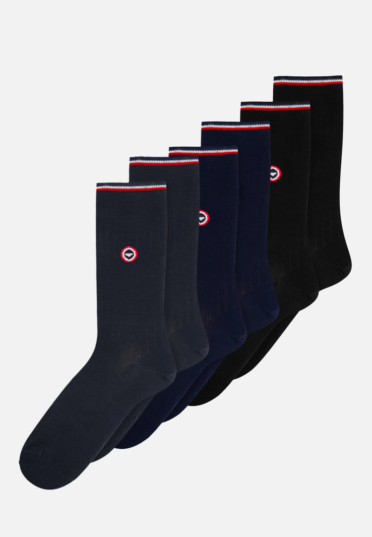 Pack Trio Chaussettes Nessy Bleu Anthracite Noir - Le Slip Français - 1