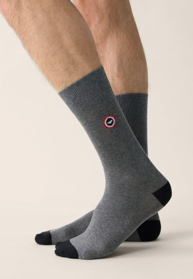 Pack Trio Chaussettes Robuste Gris Noir - Le Slip Français - 4