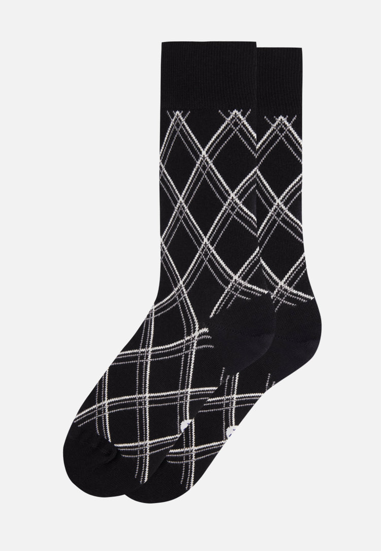 Pack Semainier Chaussettes Lucas Jour J Tartan Noir Noir Imprimé Flocon - Le Slip Français - 6