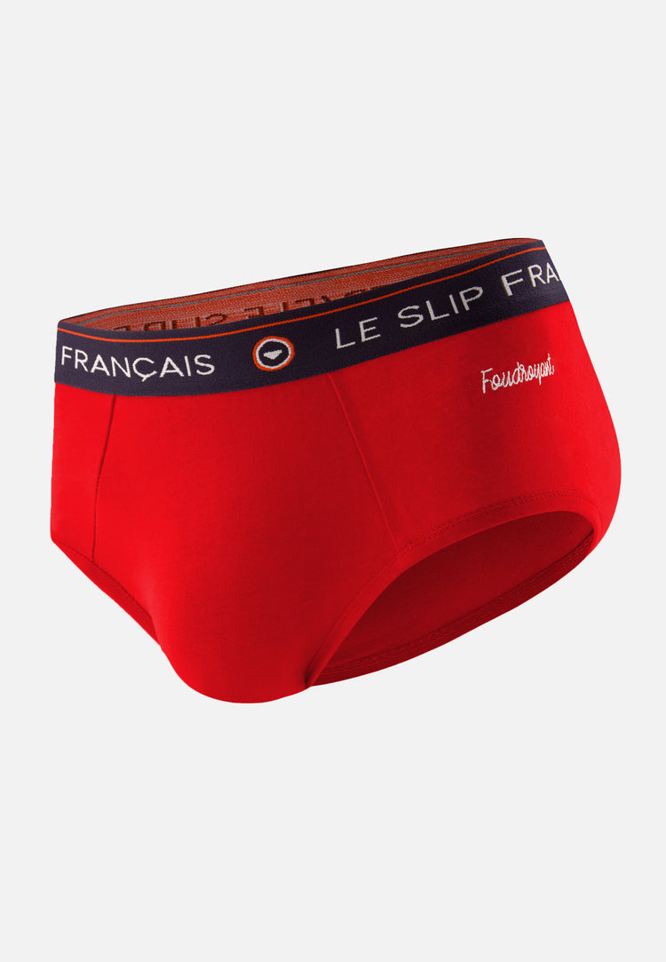 Intrépide Rouge Cerise Brodé Foudroyant - Le Slip Français - 1