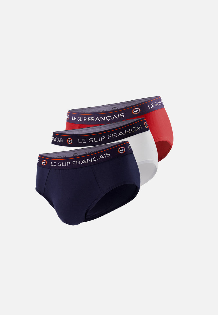 Intrepid Briefs Trio Pack Navy White Red  - Le Slip Français - 1