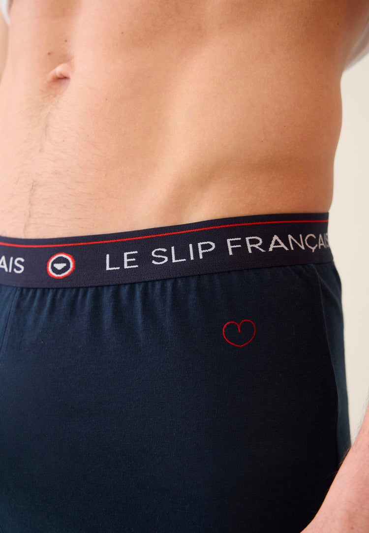 Invincible Marine Brodé 'Coeur' - Le Slip Français - 2