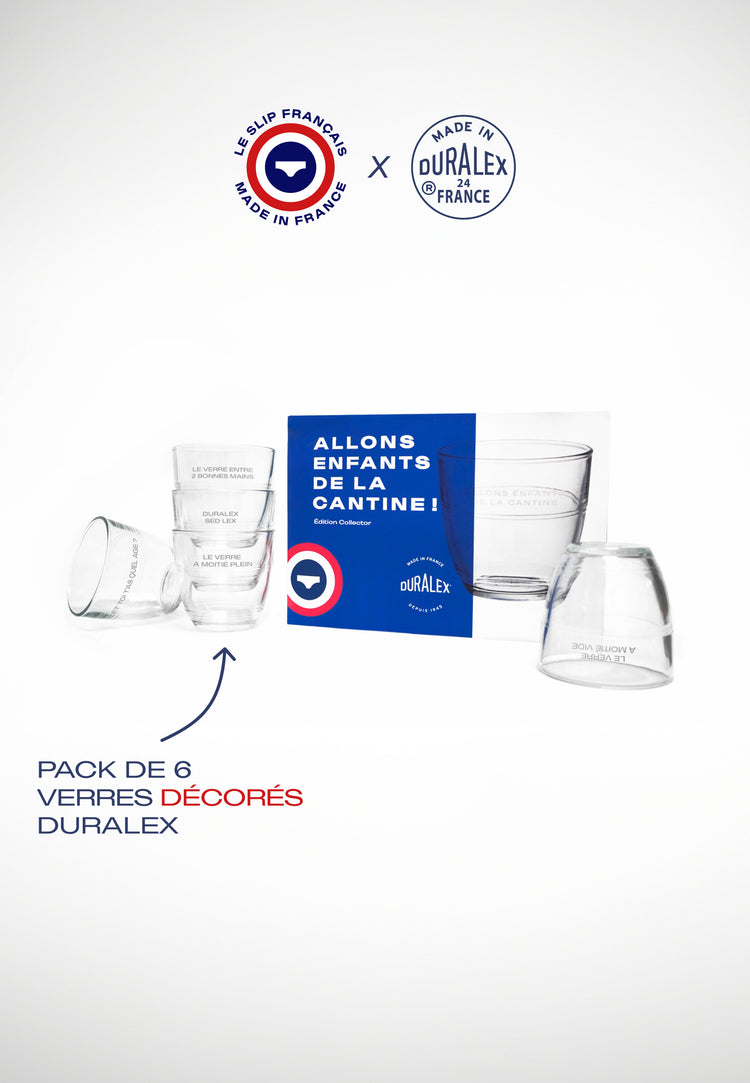 6 verres Gigogne décorés et imprimés 22cl - Le Slip Français - 1