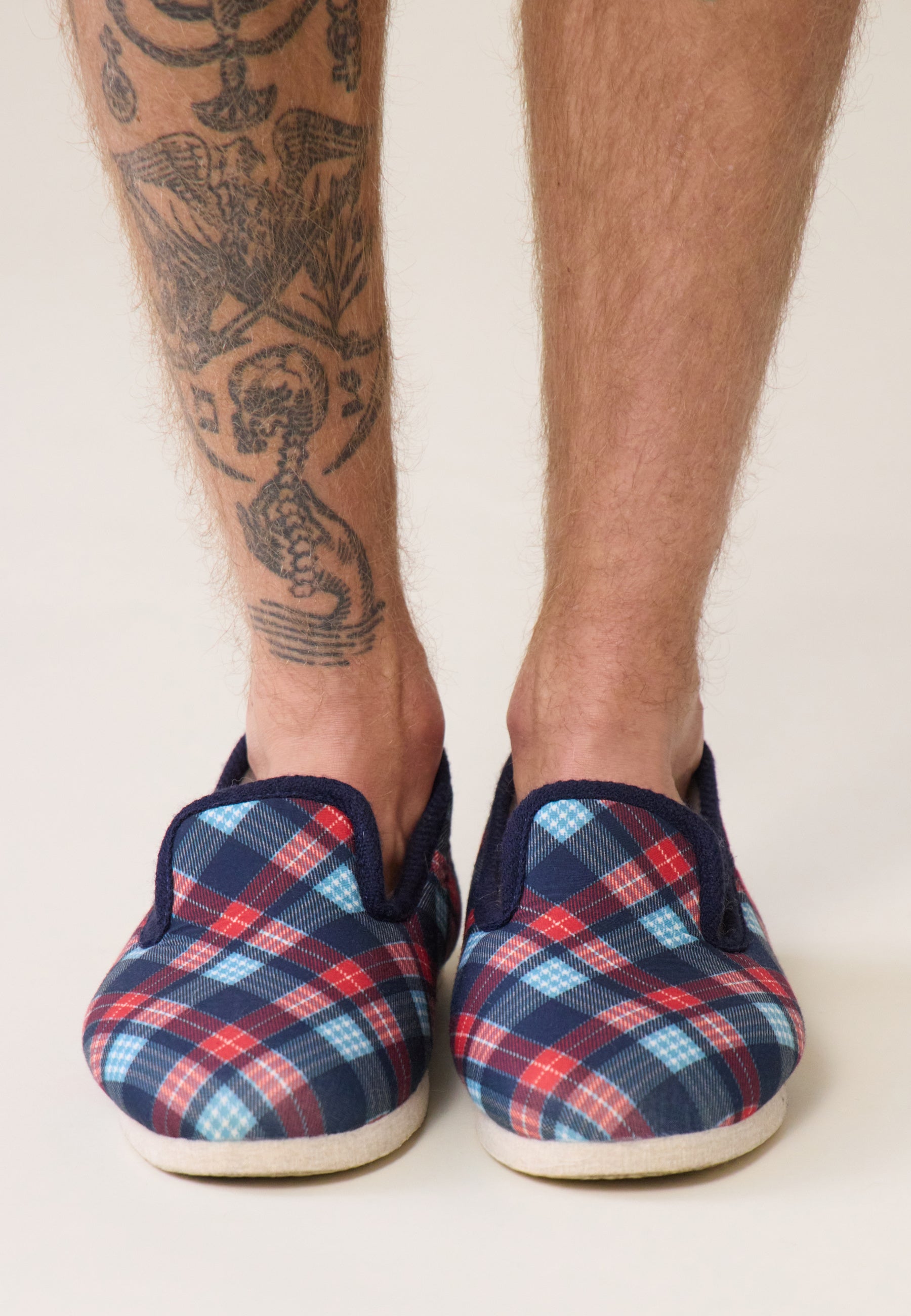 Chaussons d int rieur en laine Pantoufles Tartan Le slip