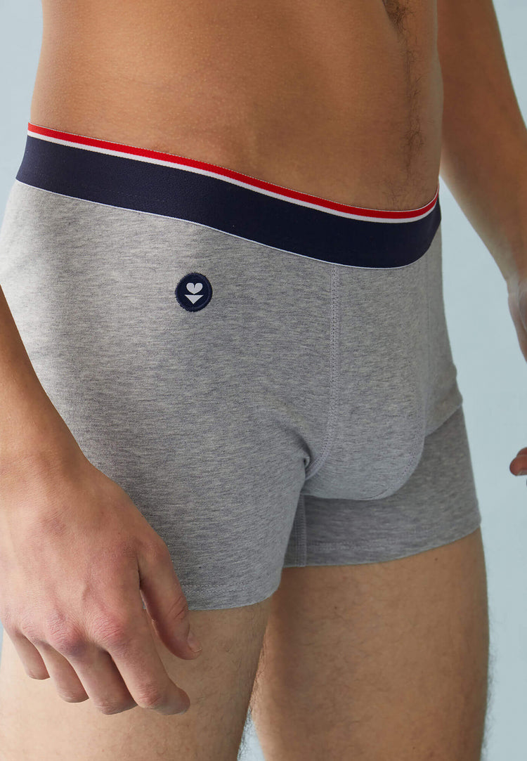 Pack Trio Boxer Marius Marinière Marine Gris - Le Slip Français - 9